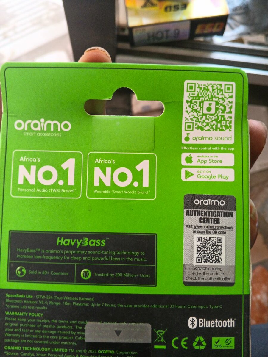 Écouteurs Oraimo SpaceBuds Lite