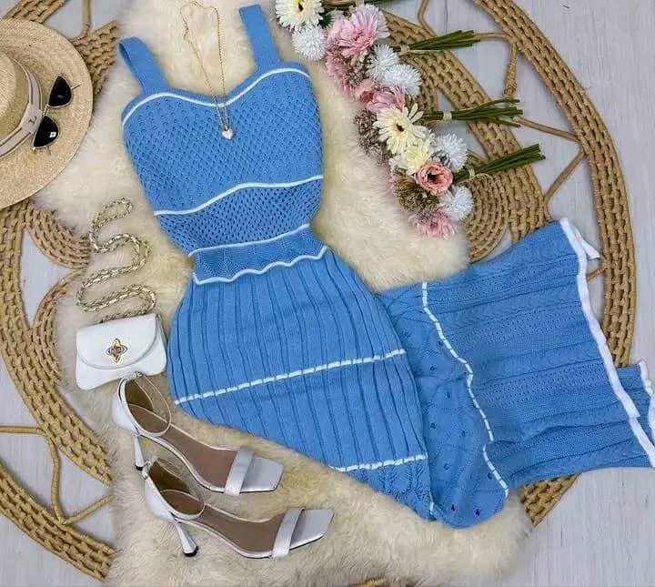 Ensemble de robe courte deux pièces en maille