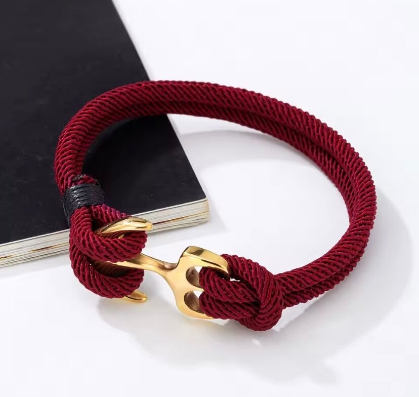 Bracelet corde nautique avec ancre