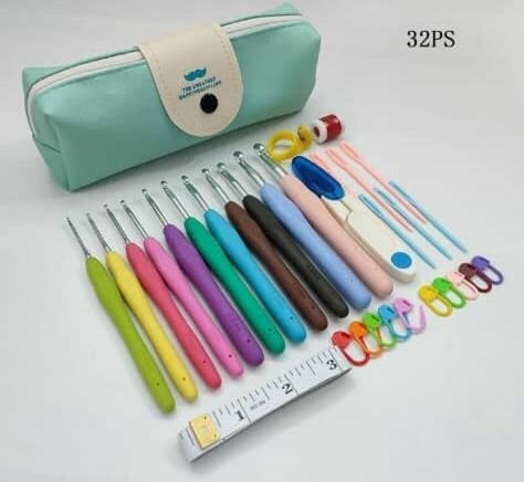 Set de crochet 32 pièces avec étui
