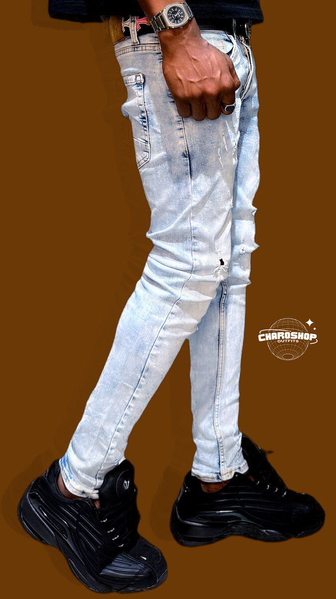 Jean slim délavé pour homme