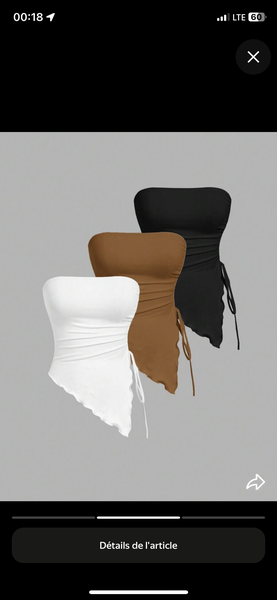 Top bustier asymétrique élégant