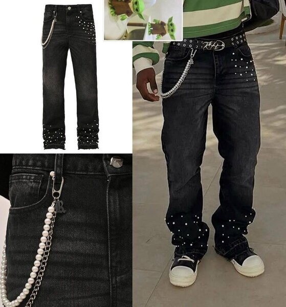 Jeans brodés modernes