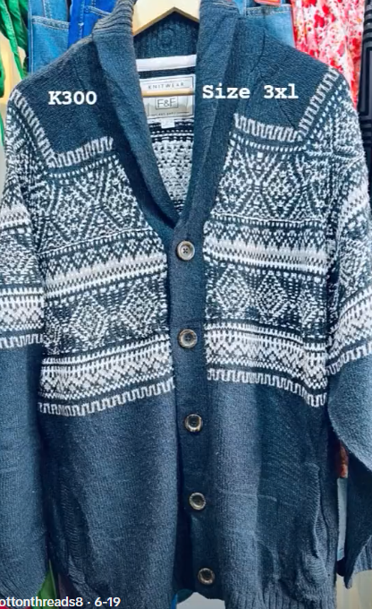 Knitted sweatshirt with a pattern 3XL