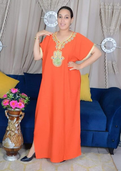 Boubou marcocain orange avec Hamsa