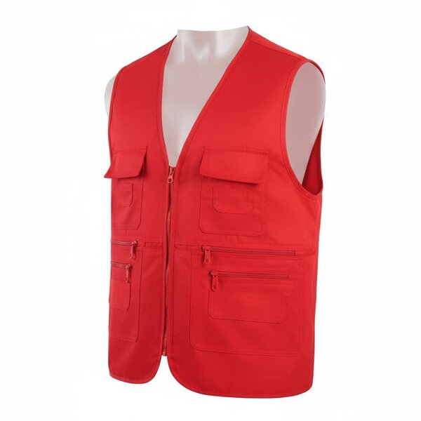 Gilet multipoches rouge