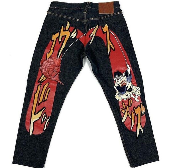 Jean graphique pêcheur