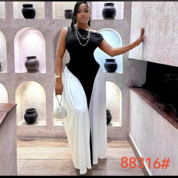 Robe élégante bicolore femme