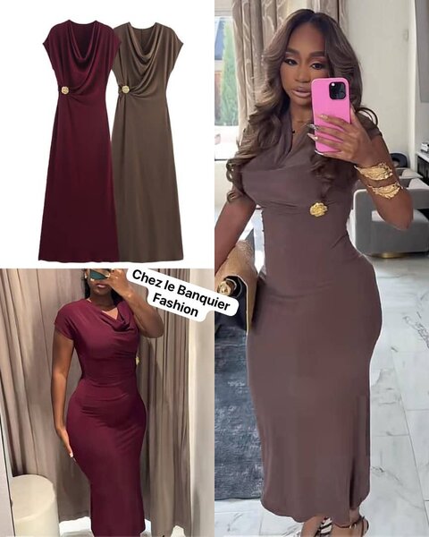 Robe élégante avec broche