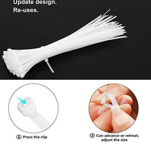 100 attaches câbles ajustable