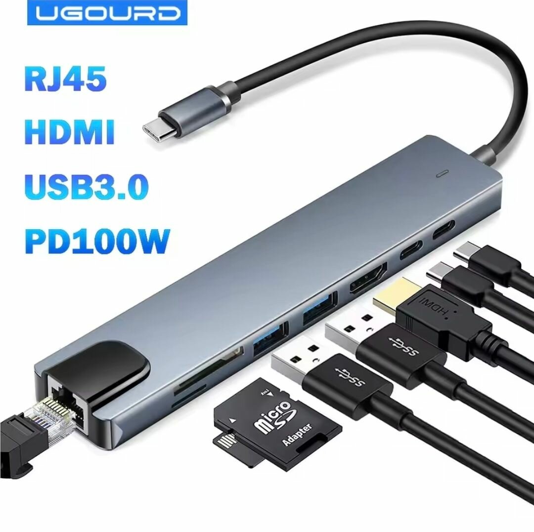 Adaptateur USB-C 8 en 1