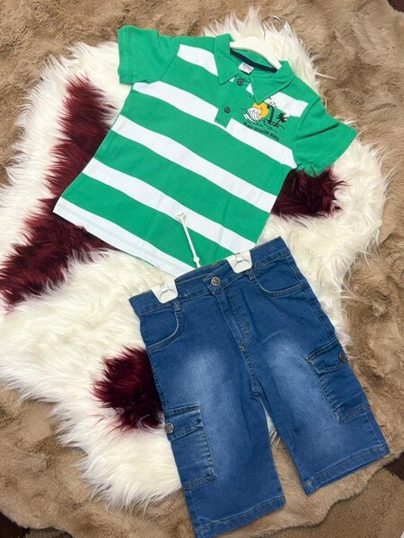 Tenue Garçon Vert Rayée