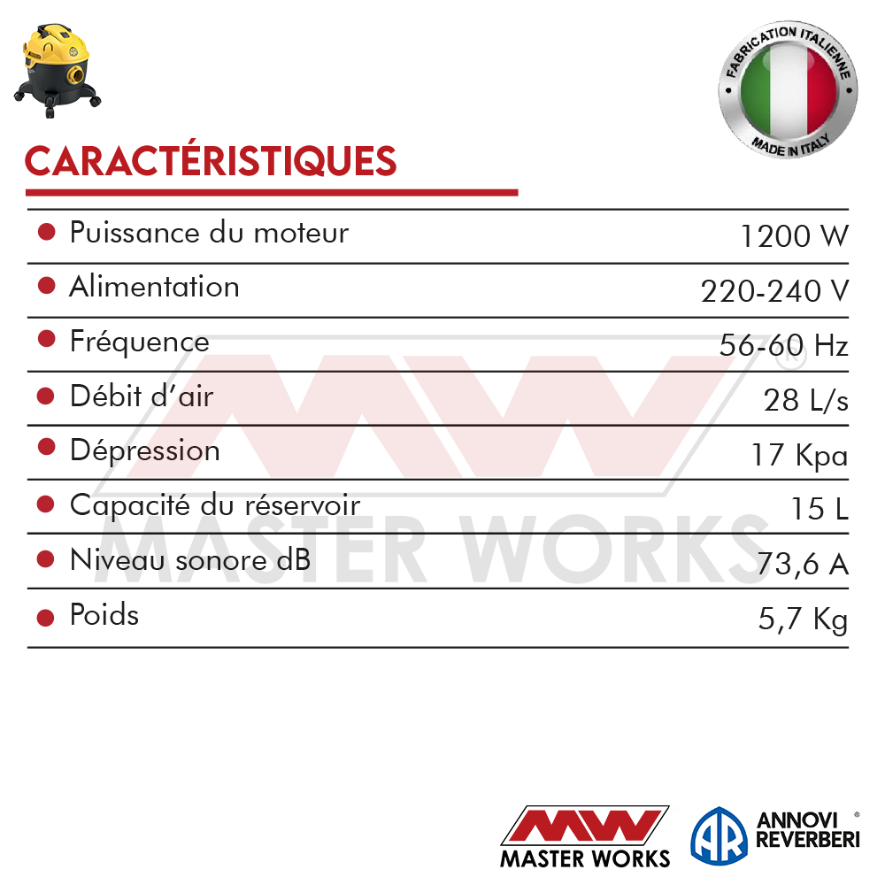 Aspirateur et souffleur 15L