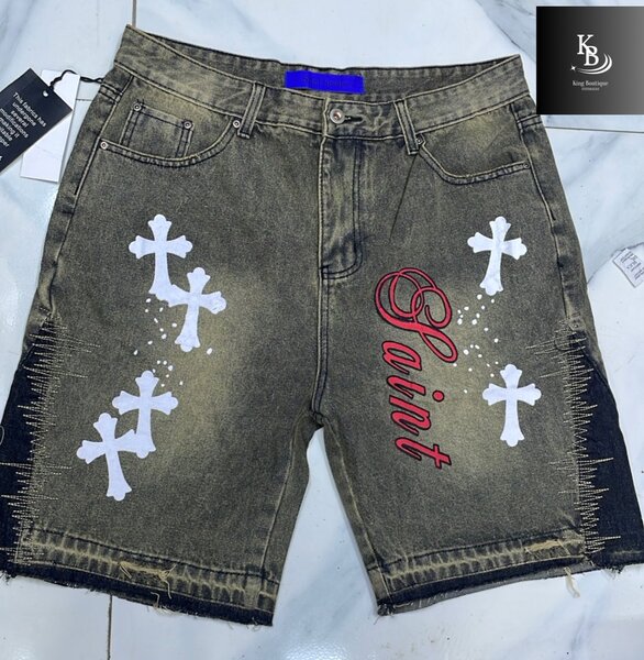 Shorts en jean délavé homme