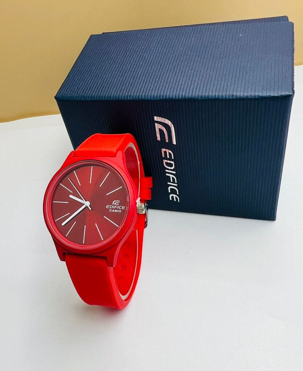 Montre de luxe (Édifice casio) Bracelet gomme )