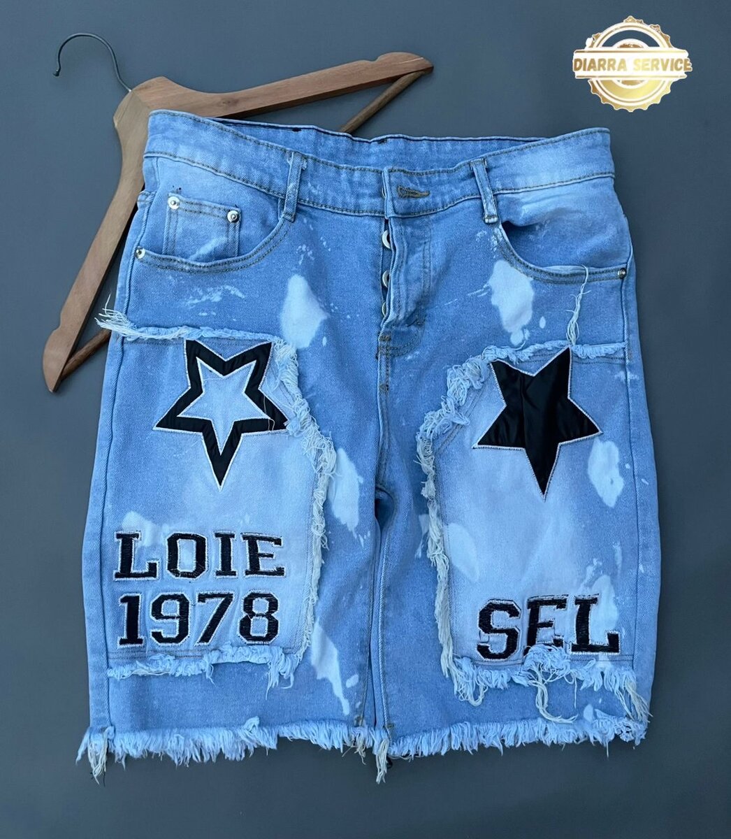 Jupe en denim avec motifs