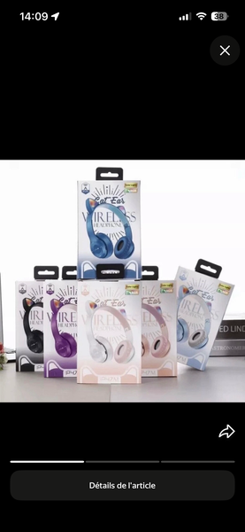 Casque sans fil oreilles chat