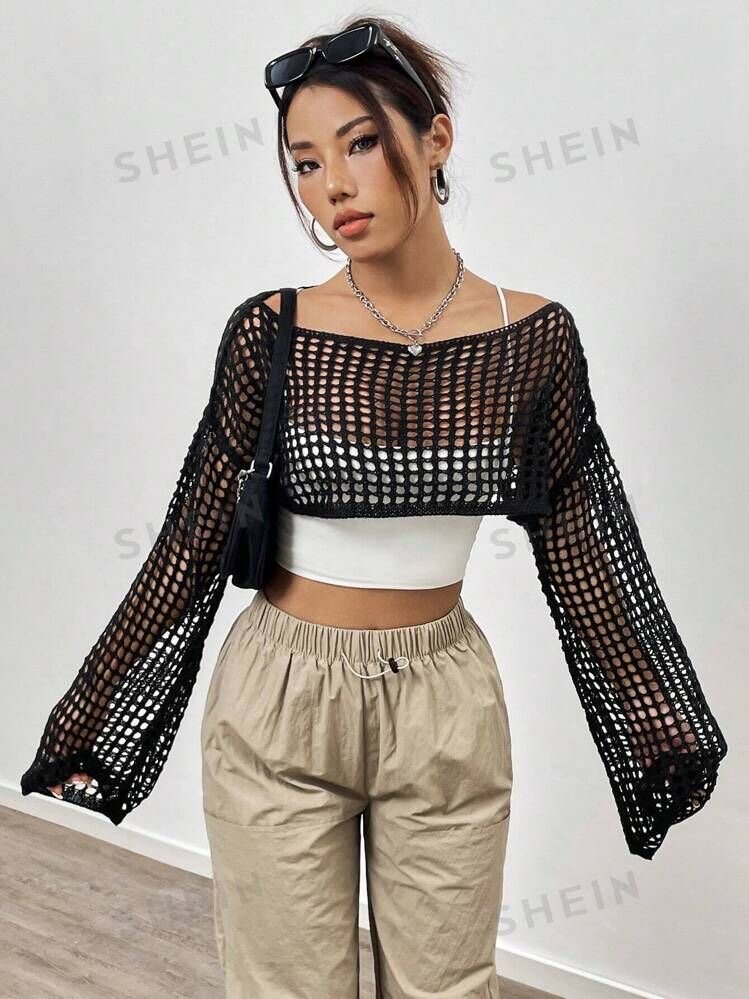 Top en maille ouvert tendance