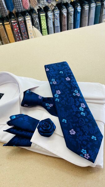 Cravate+ pochette 7.5cm