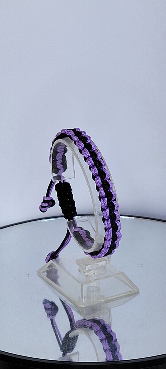 Bracelet tressé violet noir