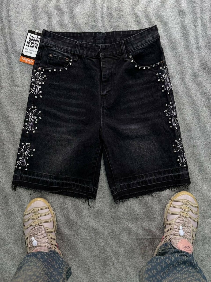 Shorts en jean noir tendance