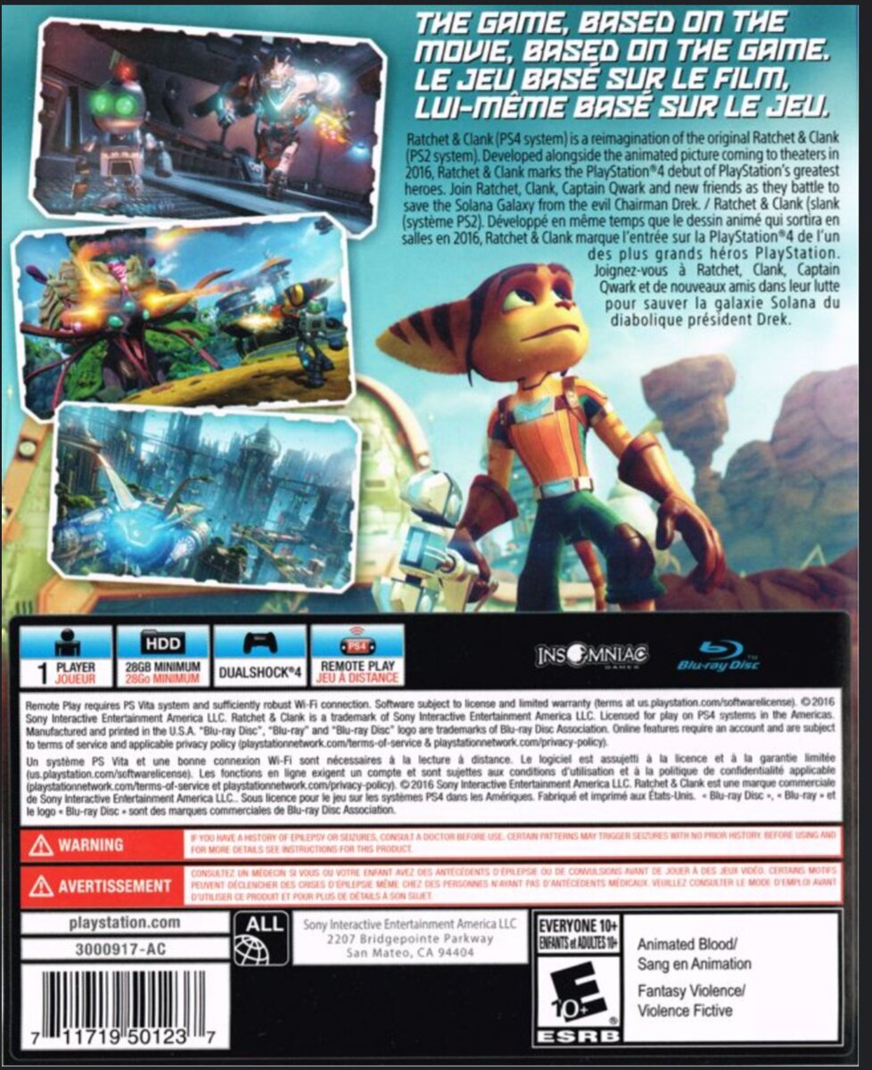 Rachet and Clank - ps4 edition