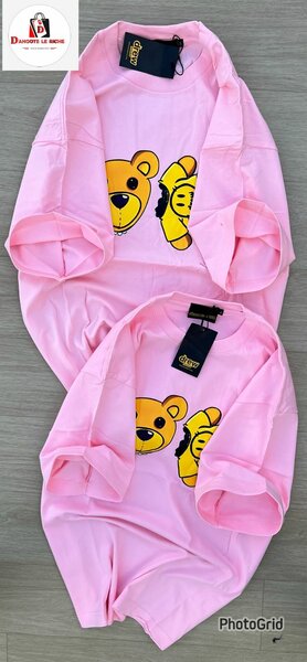 T-shirt rose motif ourson