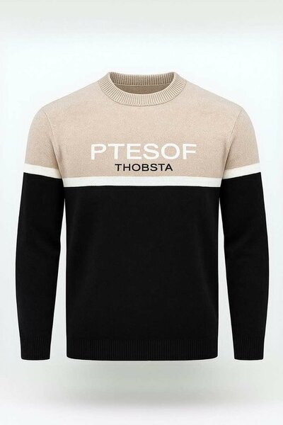 Pull en tricot bicolore