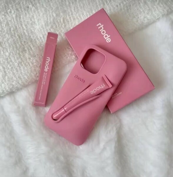 Coque rose pour iPhone avec support