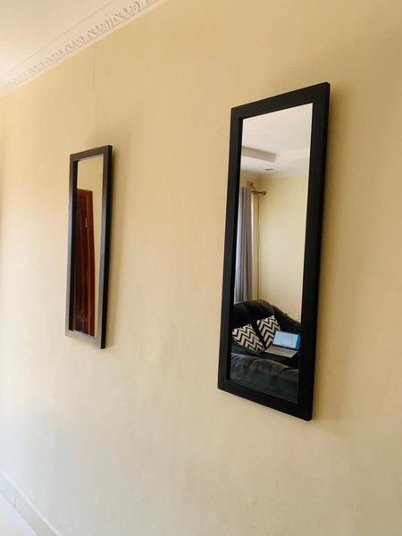 mirror in black frame 1mx37cm