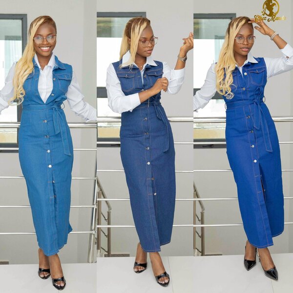 Robe longue en jean élégante