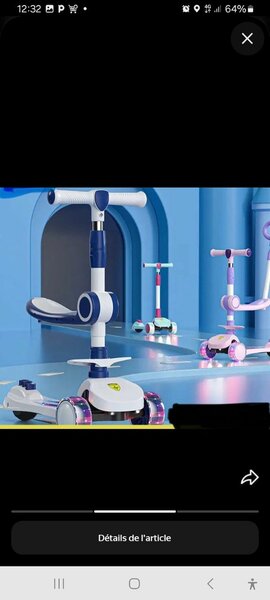 Trottinette Enfant 3 en 1 Lumineuse