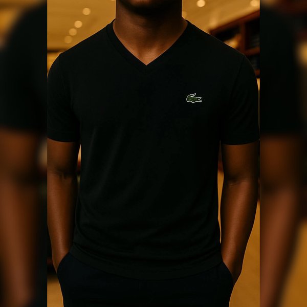 Tshirt Lacoste Noir Col V
