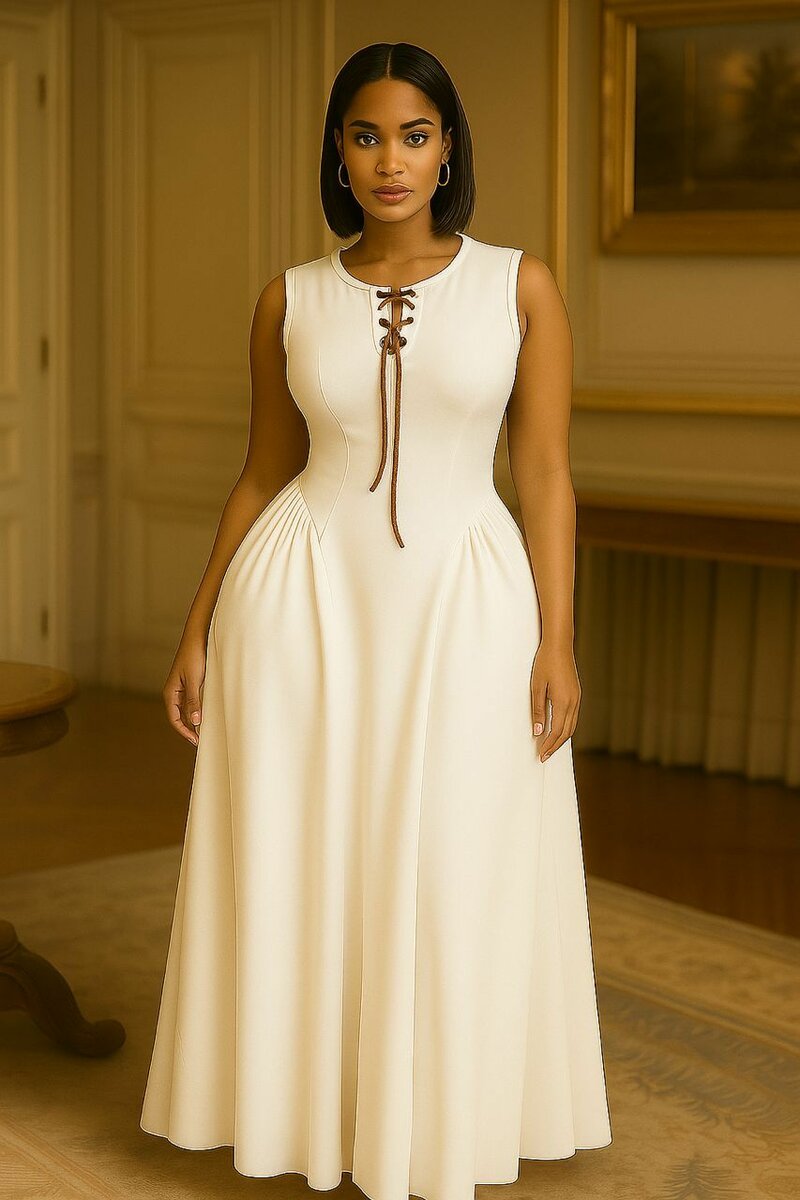 Robe Maxi Élégante Sans Manches