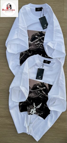 T-shirt blanc imprimé mains