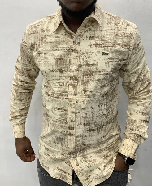 Chemise homme ajustée beige