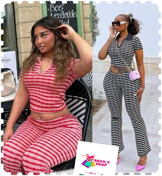 Ensemble Rayé Confort Femme