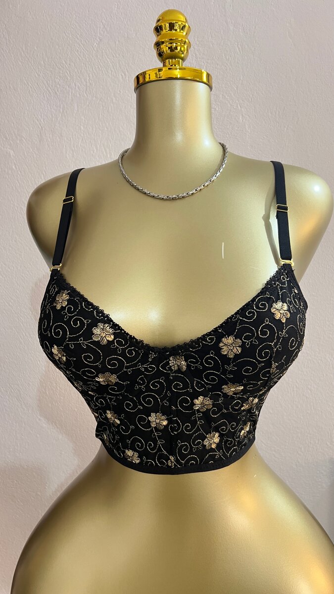 Top bustier dentelle noir