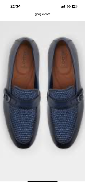 Mocassins élégants en cuir bleu