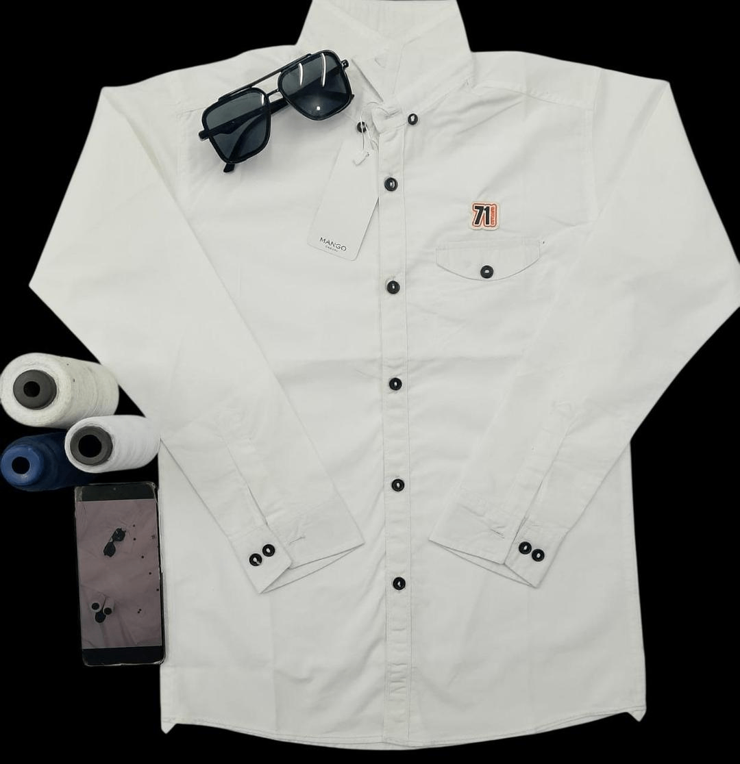 *Product Name*: Boys' Plain Cotton Dress Shirt - 1 Pc, Ages