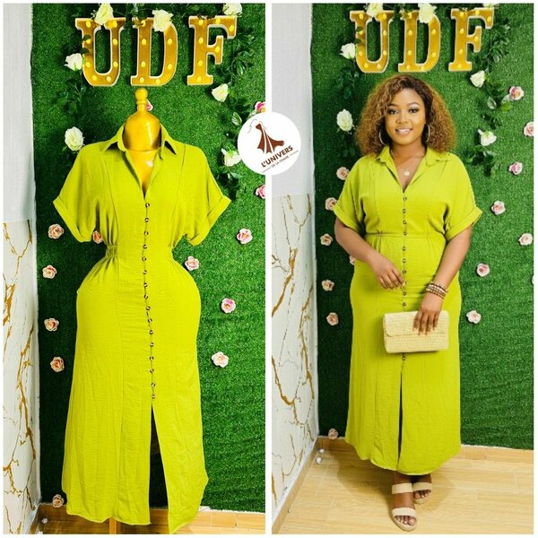 Robe chemise fluide verte