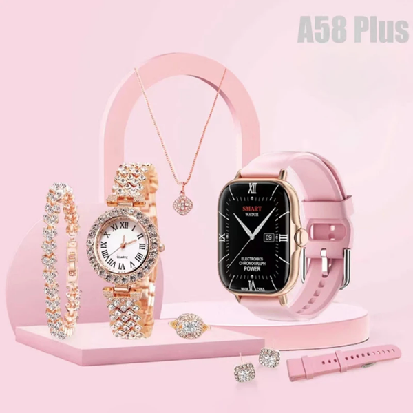 Montre connectée A58PLUS 7 en 1  pour femme et homme, couple