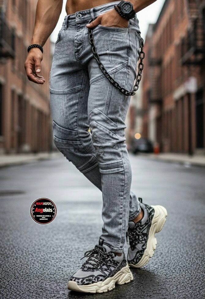 Jean homme décontracté déchiré