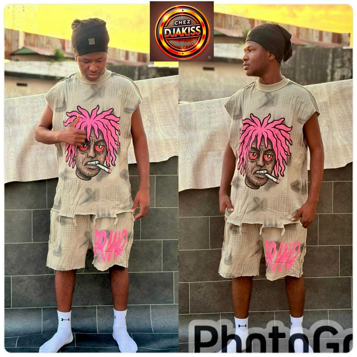 T-shirt et short imprimé urbain