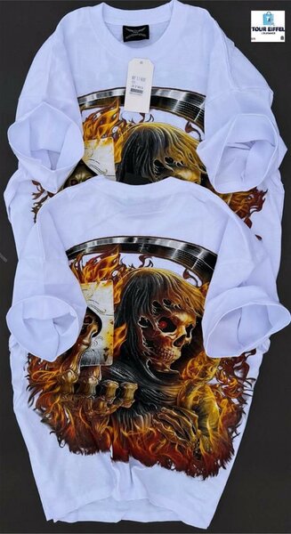 T-shirt unisexe crâne enflammé