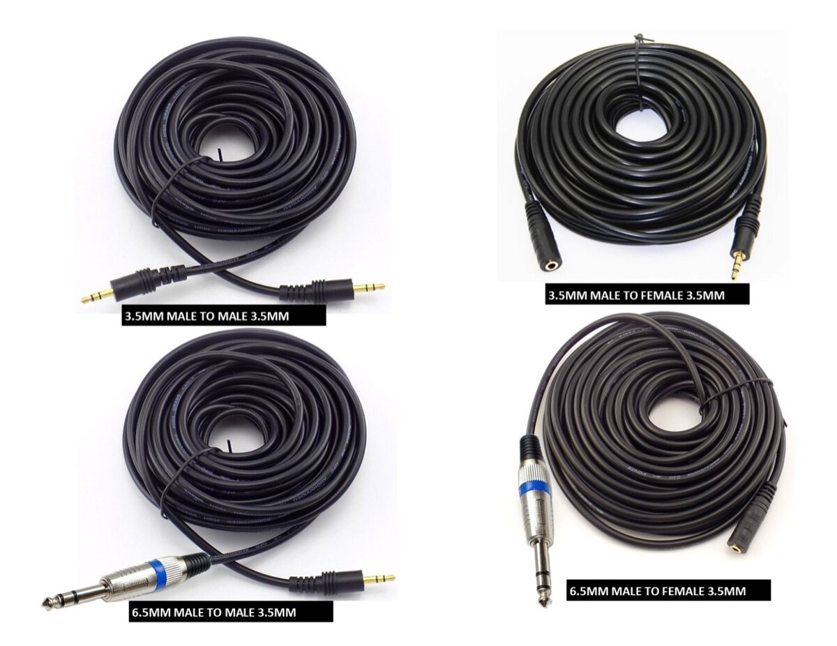 MALE/FEMALE 3.5MM TO MALE/FEMALE 3.5MM/6.5MM AUX EXTENSION