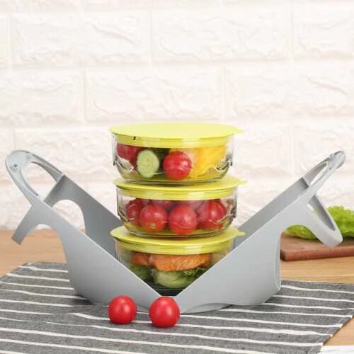 3pcs glass storage bowls