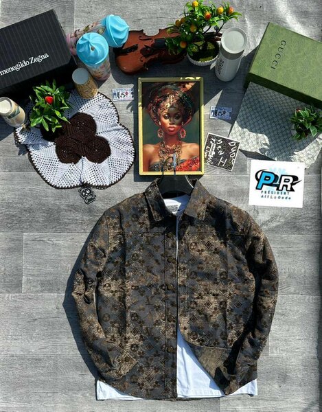 Veste en jean imprimée