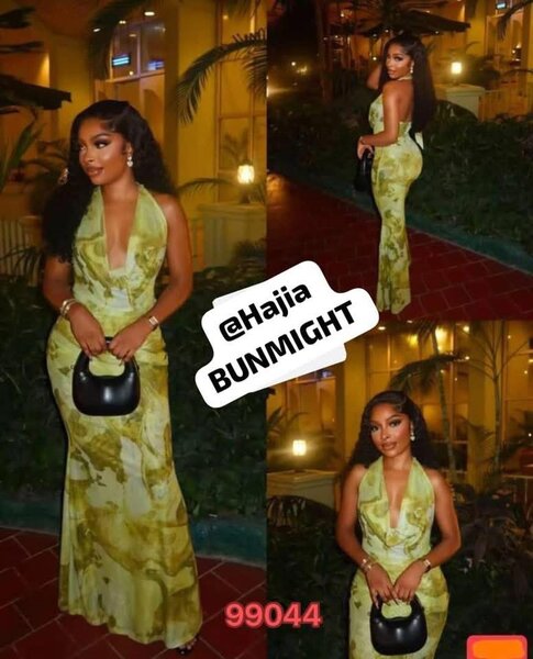 Robe longue élégante verte