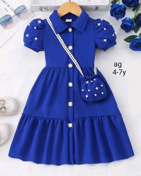Robe Enfant Bleu Élégante